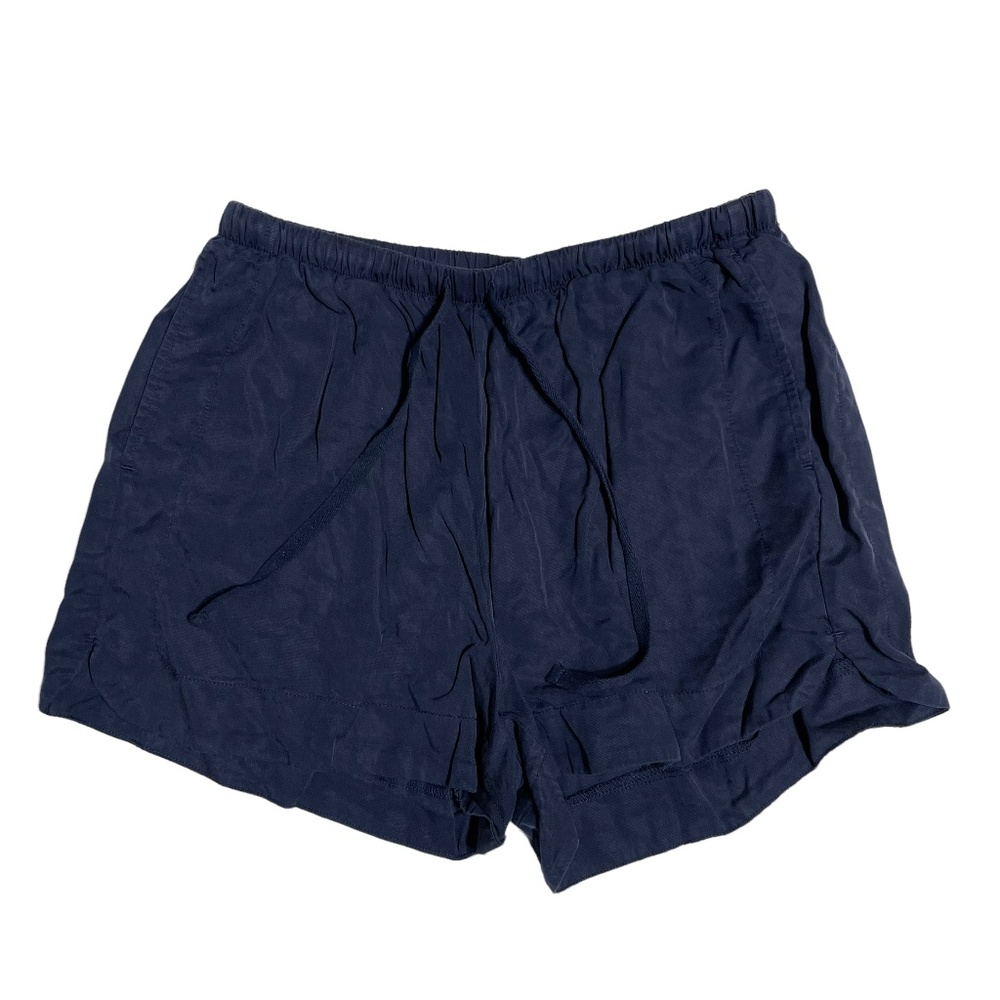 Sperry 100% Lyocell Shorts S Drawstring Navy Blue Casual Dolphin Hem Summer